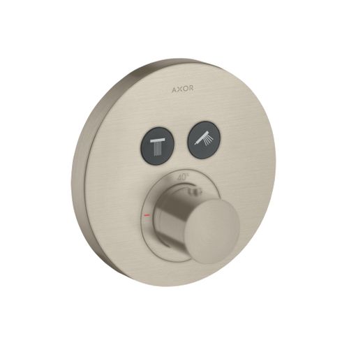 AXOR-HG-AXOR-ShowerSolutions-Thermostat-Unterputz-rund-fuer-2-Verbraucher-Brushed-Nickel-36723820 gallery number 1